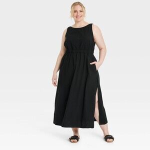 Universal Thread Maxi A-Line Dress - Black XXL